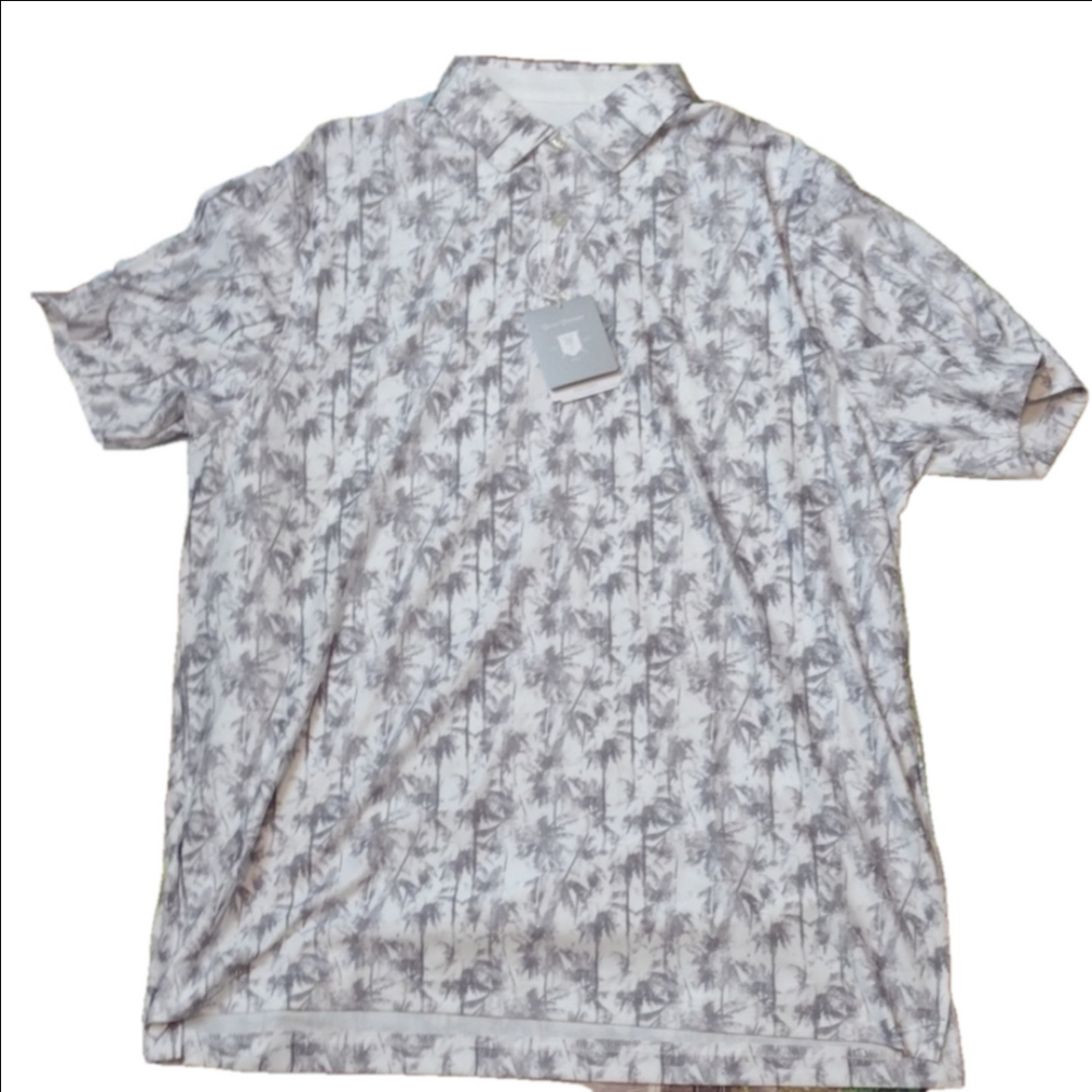 HICKEY freeman white grey golf polo size large